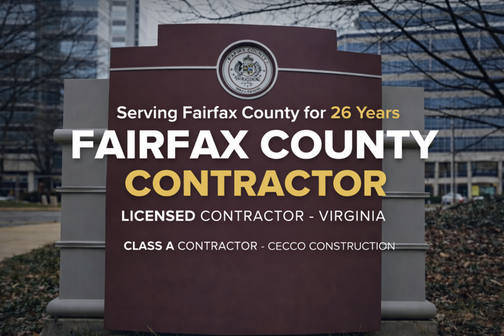 Cecco Construction Fairfax County virginia contractor licensed- Class A