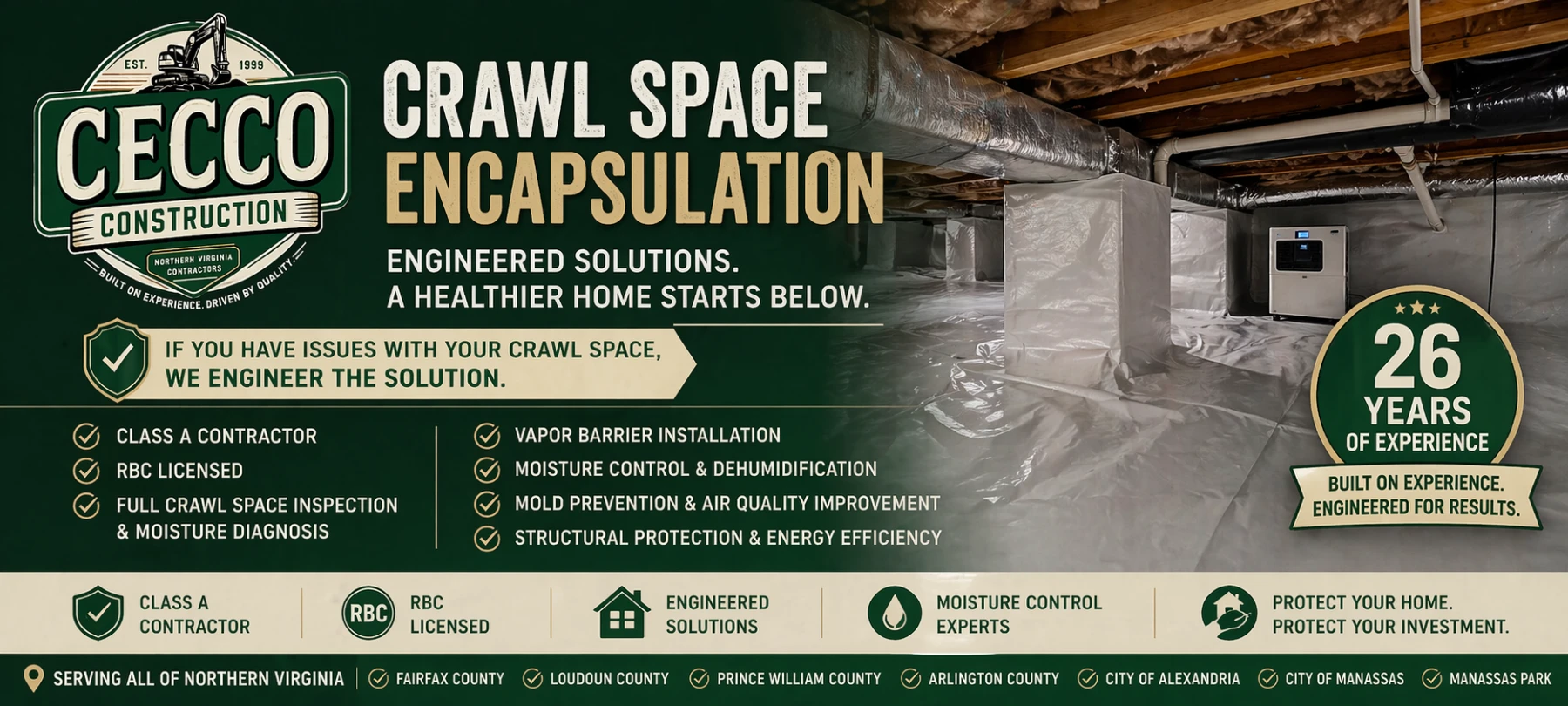 cecco construction crawl space incapsulation norther viginia