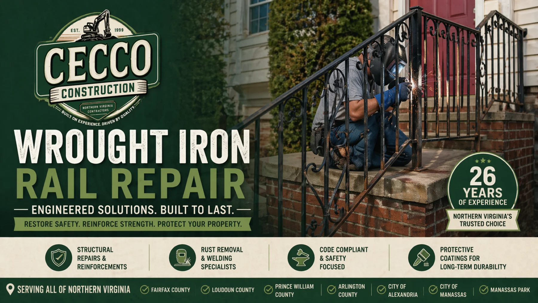 Wrought Iron Rail Repair Northern Virginia