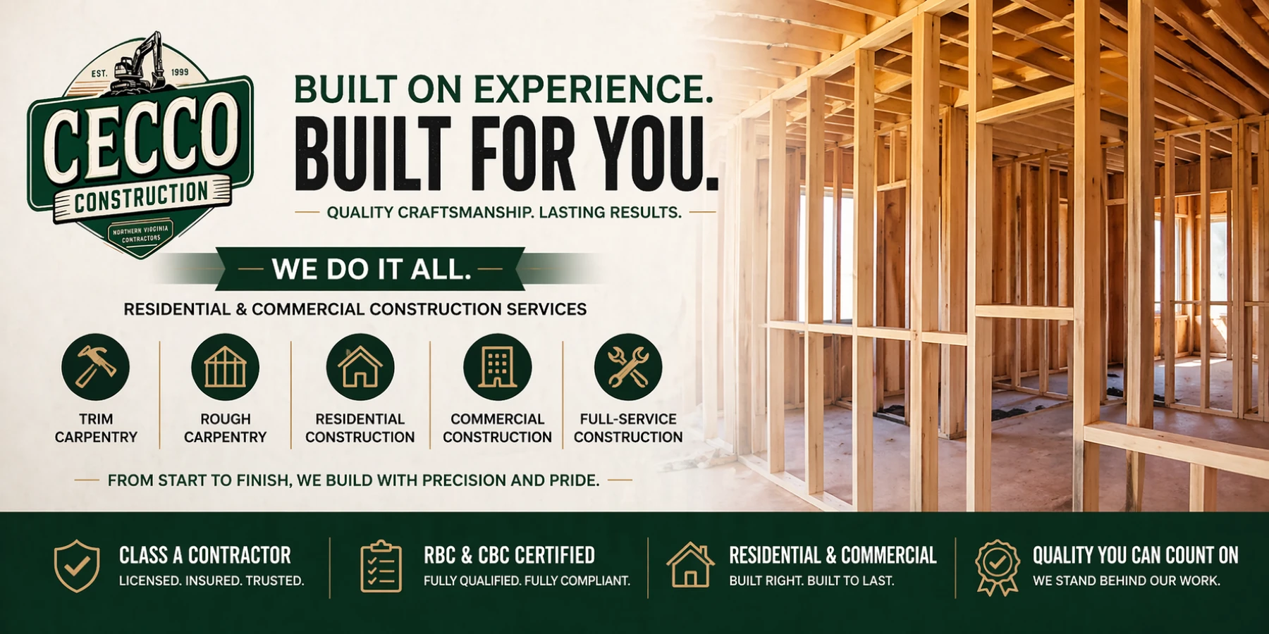 Carpentry Services Northern Virginia framing and structural project