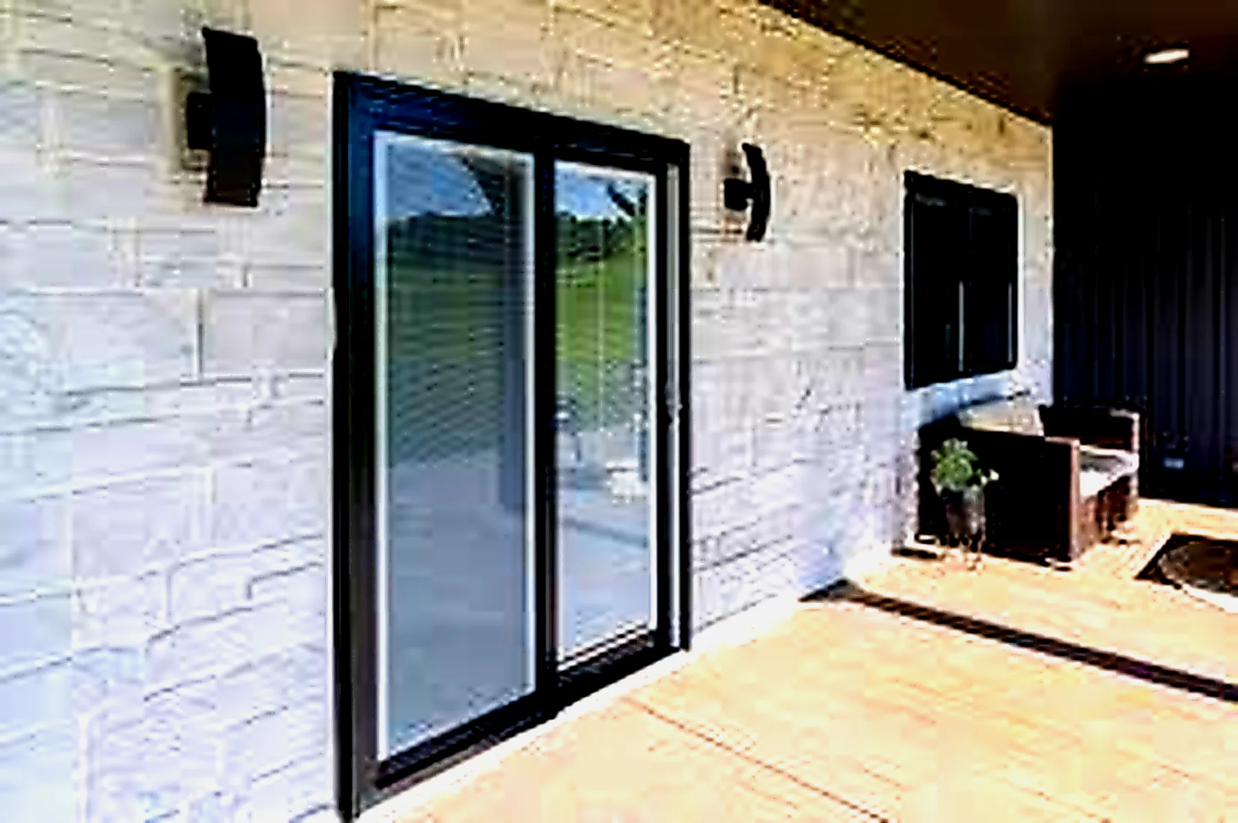 ProVia Door Installation Northern Virginia finished fiberglass entry door installed on modern home