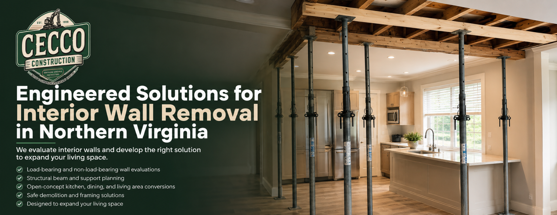 Cecco Construction Interior Wall Removal- Northern Virginia