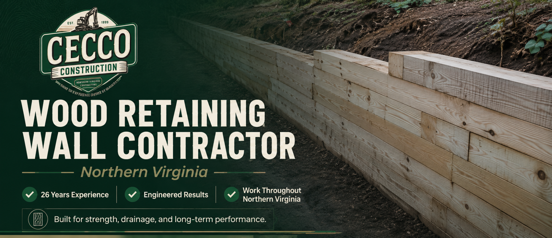 cecco construction wood retaining wall contractor northern virginia